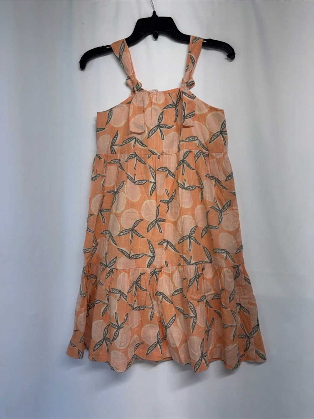Jessica Simpson Girl's Dress M 8 Orange Fruit Sleeveless Lined 100% Cotton $42